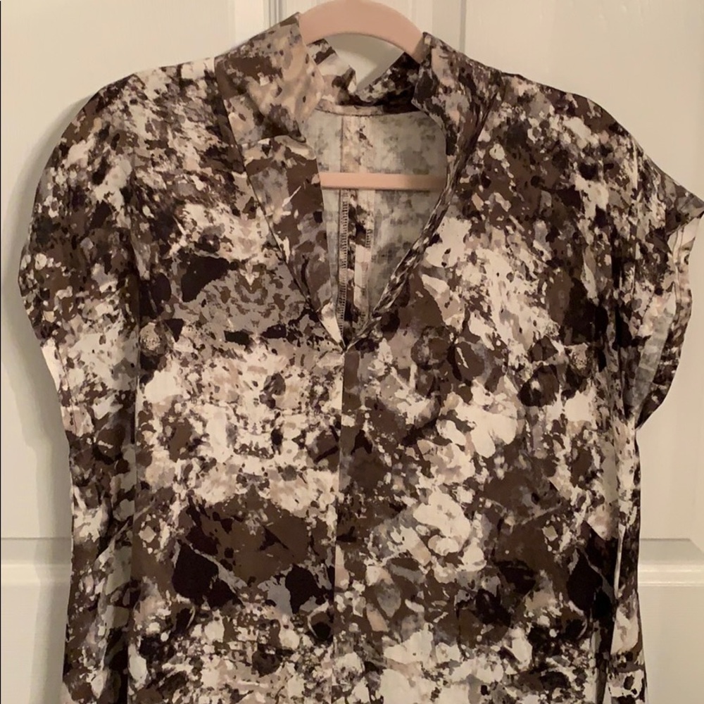Linen unusual pattern cut Dress